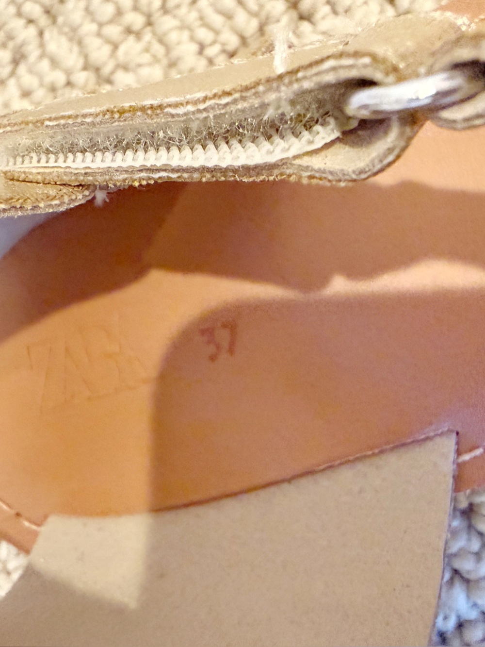 ZARA Gold Leather Fisherman Sandals NWT Women’s size 6.5 - Picture 3 of 6